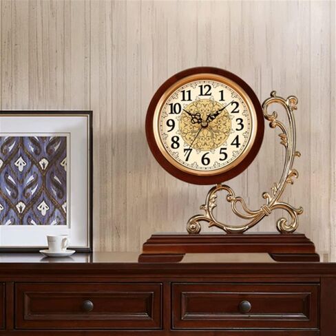 European Vintage Solid Wood Clock Living Room Household Large Silent Pendant in Saudi Arabia