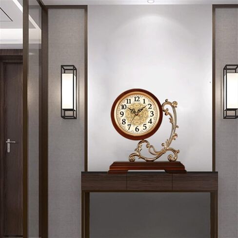 European Vintage Solid Wood Clock Living Room Household Large Silent Pendant in Saudi Arabia