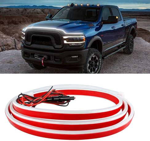 71 بوصة سيارة LED غطاء محرك السيارة ضوء قطاع عالمي 12 فولت مرن مقاوم للماء أثناء النهار تشغيل أضواء السيارة الديناميكية المسح الضوئي بدء التشغيل تحت غطاء محرك السيارة ضوء الشريط متوافق مع فورد تشيفي سيلفرادو جي إم سي دودج رام in Kuwait