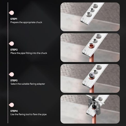 10 قطع 3/16 بوصة قالب مضيئة مزدوج، محولات فولاذية سوداء لأداة التوهج المزدوجة، موسع الأنابيب in Kuwait