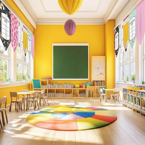 6 Pcs Classroom Curtains Back to School Decoration Composition Book Notebook Pencil Curtains 24" x 36" First Day of School Party Decor Colorful for Daycare Bedroom Playroom Room Window in Saudi Arabia