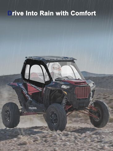 أبواب علوية ناعمة لـ Polaris RZR XP 1000 / XP Turbo 2014-2023 (مقعدين) - سحابات Y K K محدثة، نافذة ثلاثية الأجزاء، متوافق مع الزجاج الأمامي والمرآة الجانبية، حاوية كابينة UTV مقاومة للماء in Kuwait