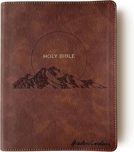 NKJV Journaling Bible | Featuring Hand Illustrated Design of a Mountain Range | Includes Your Custom Engraved Personalized Name on Cover in Kuwait