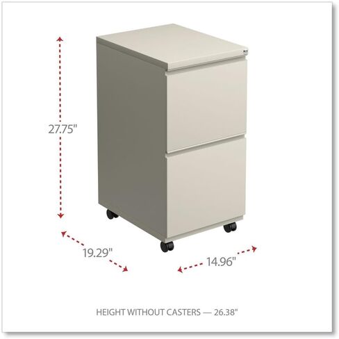 Alera PBFFPY Two-Drawer Metal Pedestal File with Full-Length Pull, 14 7/8w x 19 1/8d, Putty in Saudi Arabia
