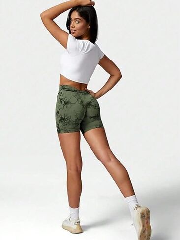 Biker Shorts for Women High Waisted Mid Thigh Length Yoga Pants Workout Gym Running Fitness Athletic Shorts in Saudi Arabia