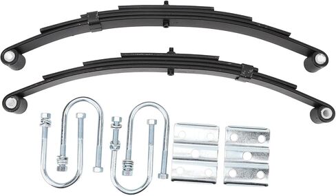 Acouto 3500lbs Single Trailer Axle Suspension Kit, Metal Strong Bearing Capacity 4 Leaf Spring, U Hanger Kit. Seamless Replacement, High Grade Construction, Excellent Stability in Saudi Arabia