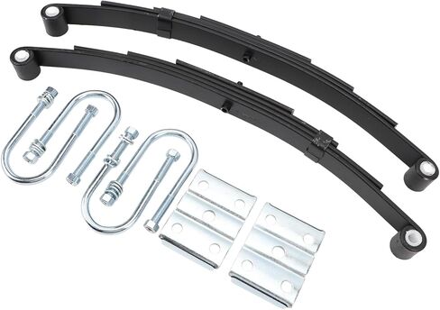 Acouto 3500lbs Single Trailer Axle Suspension Kit, Metal Strong Bearing Capacity 4 Leaf Spring, U Hanger Kit. Seamless Replacement, High Grade Construction, Excellent Stability in Saudi Arabia