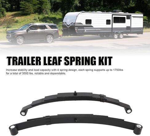 Acouto 3500lbs Single Trailer Axle Suspension Kit, Metal Strong Bearing Capacity 4 Leaf Spring, U Hanger Kit. Seamless Replacement, High Grade Construction, Excellent Stability in Saudi Arabia