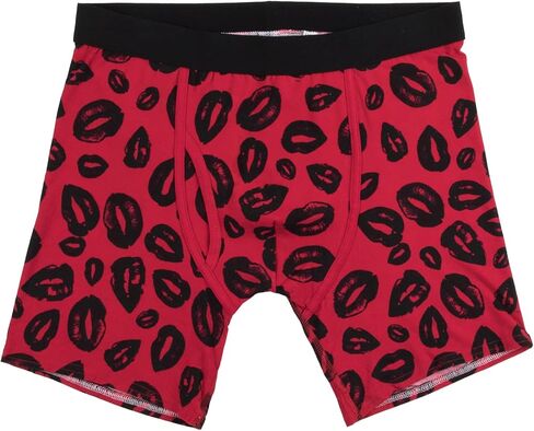 Bioworld Valentine's Day Be Mine Lips Pattern Men's Red Boxer Briefs in Saudi Arabia