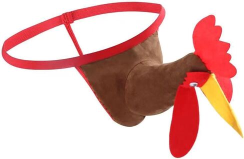 Rooster Shaped Thongs for Men, Funny Novelty Animal Underwear Cute Costume Christmas Party Mens G-String Thong in Saudi Arabia