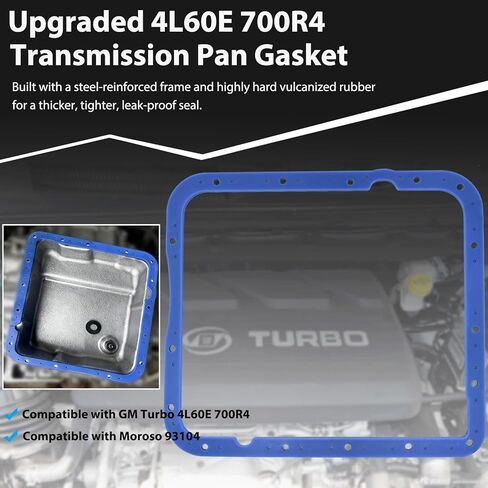 حشية وعاء زيت ناقل الحركة مناسبة لـ GM 4L60E، 700R4، متوافقة مع Moroso 93104. حشية سميكة 3/16 بوصة. مطاط مقوى بقلب فولاذي، أكثر سمكًا، وختم أفضل، وأكثر متانة in Kuwait