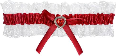 Bride Wedding Garter, Blue Lace Garter Belt with Elastic Band Bowknot Leg Garters Ribbons Elegant Wedding Accessories for Women Girls Party Gifts (Red) in Saudi Arabia