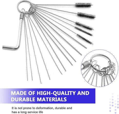 طقم أدوات تنظيف المكربن ​​من قطعتين - 10 إبر تنظيف و5 فرش ومفتاح خانق واحد لدراجة نارية ATV UTV ودراجة لحام كارب - مزيل الأوساخ النفاثة كارب ومجموعة تنظيف الأنابيب in Kuwait