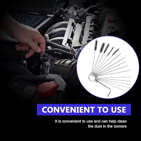 طقم أدوات تنظيف المكربن ​​من قطعتين - 10 إبر تنظيف و5 فرش ومفتاح خانق واحد لدراجة نارية ATV UTV ودراجة لحام كارب - مزيل الأوساخ النفاثة كارب ومجموعة تنظيف الأنابيب in Kuwait