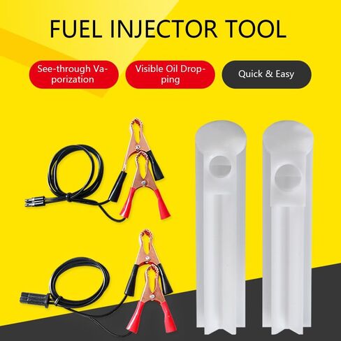 4PCS Car Fuel Injector Cleaner Kit, Universal Fuel Injector Flush Cleaner Adapter DIY Cleaning Tool Kit with Test Lead, SUV Truck RV Car Fuel Injector Tester Fuel Pump Pressure Test in Saudi Arabia