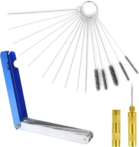 Wuyaoyao 3PCS Carburetor Cleaning Kit, Stainless Steel Torch Tip Cleaner, Carburetor Carbon Dirt Jet Cleaner Repair Tools Kit Including Needles, Nylon Brushes, Cleaning Wires, Pointed Pick in Saudi Arabia