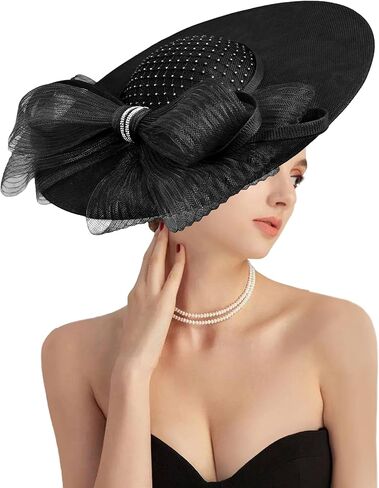 قبعات Dressfan Fascinator للنساء، 20s 50s قبعة زهرة الكتان خمر لديربي/الكنيسة/الزفاف/الكوكتيل/حفلة الشاي in Saudi Arabia