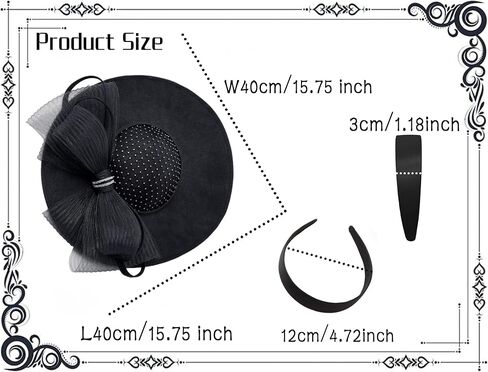 قبعات Dressfan Fascinator للنساء، 20s 50s قبعة زهرة الكتان خمر لديربي/الكنيسة/الزفاف/الكوكتيل/حفلة الشاي in Kuwait