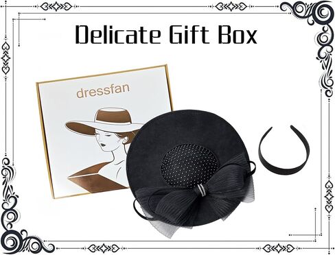 قبعات Dressfan Fascinator للنساء، 20s 50s قبعة زهرة الكتان خمر لديربي/الكنيسة/الزفاف/الكوكتيل/حفلة الشاي in Kuwait