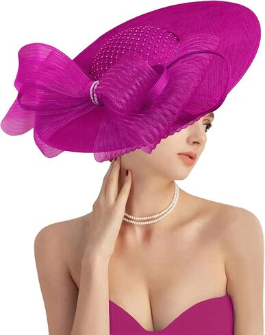 قبعات Dressfan Fascinator للنساء، 20s 50s قبعة زهرة الكتان خمر لديربي/الكنيسة/الزفاف/الكوكتيل/حفلة الشاي in Kuwait