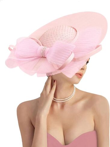 قبعات Dressfan Fascinator للنساء، 20s 50s قبعة زهرة الكتان خمر لديربي/الكنيسة/الزفاف/الكوكتيل/حفلة الشاي in Kuwait