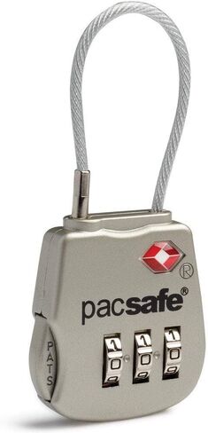 Pacsafe Prosafe 800 TSA Accepted 3-Dial Cable Lock, Silver in Saudi Arabia