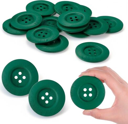 MTLEE 30 Pieces Large Size Wood Buttons 2.36 Inch Round Sewing Button 4 Holes Large Buttons for Crafts Sewing Wooden for DIY Clothing Bag Decoration Supplies(Brown) in Kuwait