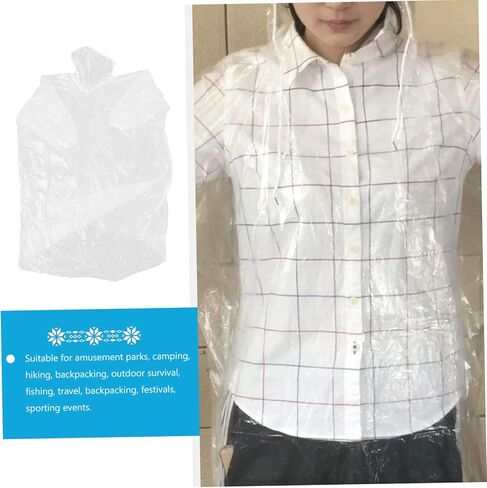 BESPORTBLE 10pcs Disposable Rain Poncho for Adults and Teens Hooded Raincoat for Hiking Camping and Outdoor Activities Windproof and Dirt-resistant in Saudi Arabia