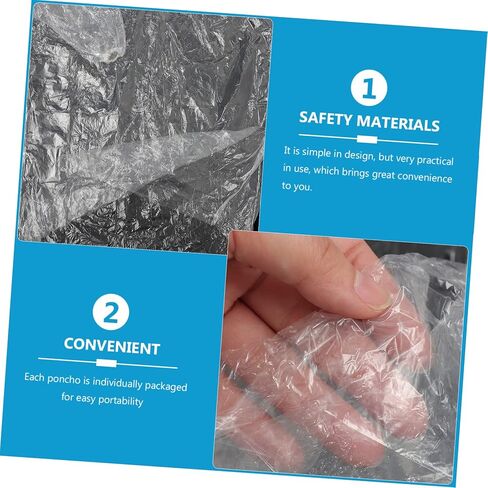 BESPORTBLE 10pcs Disposable Rain Poncho for Adults and Teens Hooded Raincoat for Hiking Camping and Outdoor Activities Windproof and Dirt-resistant in Saudi Arabia