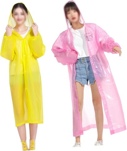 BESPORTBLE 2PCS Lightweight Non-Disposable EVA Raincoat Hood for Adults Windproof Portable Rain Poncho for Hiking and Outdoor Sports Random Color in Saudi Arabia