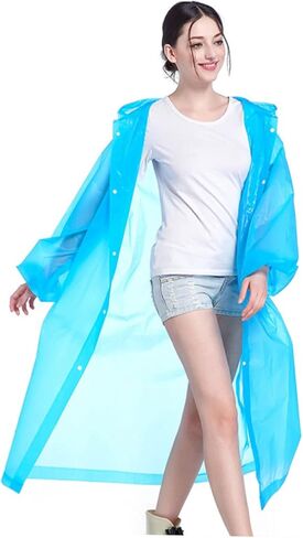 BESPORTBLE 2PCS Lightweight Non-Disposable EVA Raincoat Hood for Adults Windproof Portable Rain Poncho for Hiking and Outdoor Sports Random Color in Saudi Arabia
