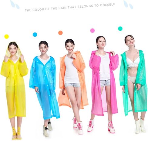 BESPORTBLE 2PCS Lightweight Non-Disposable EVA Raincoat Hood for Adults Windproof Portable Rain Poncho for Hiking and Outdoor Sports Random Color in Saudi Arabia