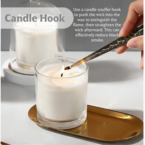 Premium Candle Care Set, 2-Piece Stainless Steel Wick Trimmer Scissors and Hook, 7.87-inch Length, Exquisitely Carved Design with Comfortable Grip in Saudi Arabia