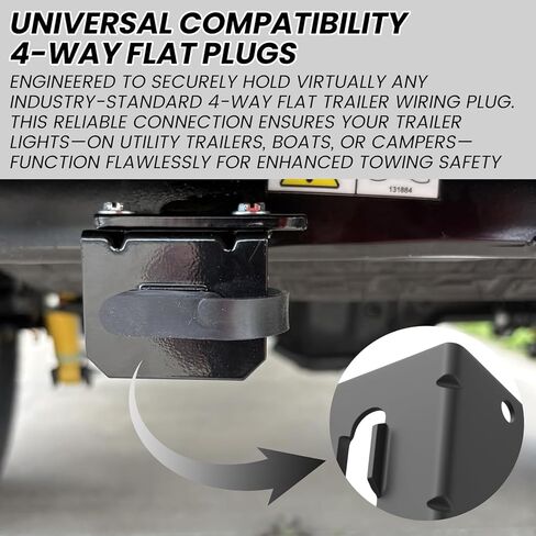 Vehicle-Side Trailer Wiring Harness Mounting Bracket Kit, with Screws, for 4 Way Trailer Plug and Trailers Wire Connector, Compatible with 58301 in Saudi Arabia