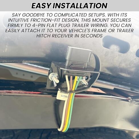 Vehicle-Side Trailer Wiring Harness Mounting Bracket Kit, with Screws, for 4 Way Trailer Plug and Trailers Wire Connector, Compatible with 58301 in Saudi Arabia