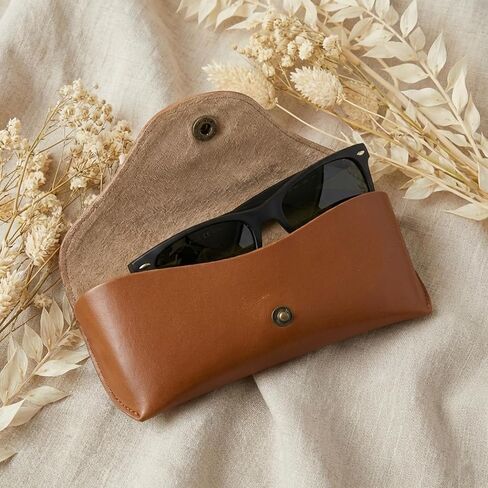 Compatible with Ray Ban Case,Brown Leather Compatible with Rayban Sunglasses Case Fit for Ray-Ban Meta Smart Glass. in Saudi Arabia