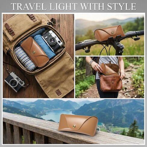 Compatible with Ray Ban Case,Brown Leather Compatible with Rayban Sunglasses Case Fit for Ray-Ban Meta Smart Glass. in Saudi Arabia