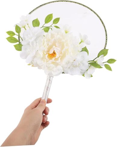 LIFKOME Chinese Dancing Fan Manual Fan Vintage Design for Decor Elegant Tassels and Realistic Flowers in Saudi Arabia