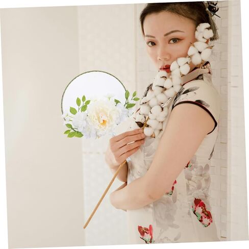 LIFKOME Chinese Dancing Fan Manual Fan Vintage Design for Decor Elegant Tassels and Realistic Flowers in Saudi Arabia