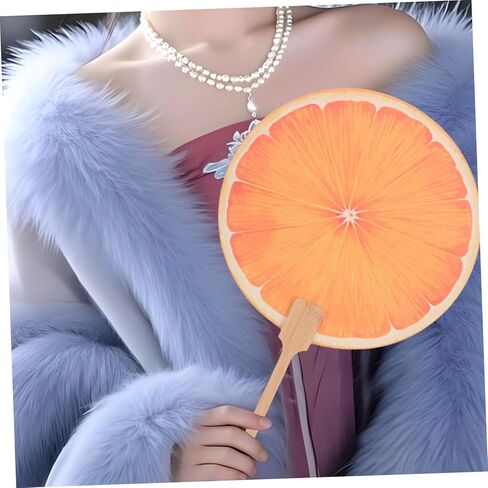 Fan Handheld Simulation Orange Paddle Fan for Outdoor Summer Party Favor in Saudi Arabia