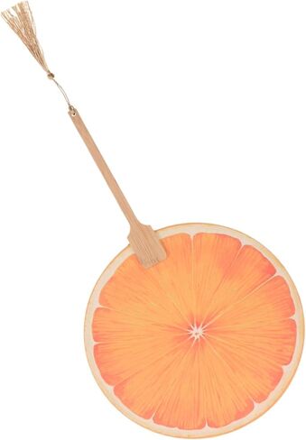 Handheld Orange Fan Decorative Paddle Fan for Summer Cooling Vibrant Fruit Design for Weddings Showers and Outdoor Events Easy to Clean with Smooth Lacquered Finish in Saudi Arabia