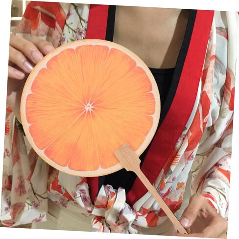 Handheld Orange Fan Rechargeable Hand Fan Fruit Decor for Summer Outdoor Parties Decorative Hand in Saudi Arabia