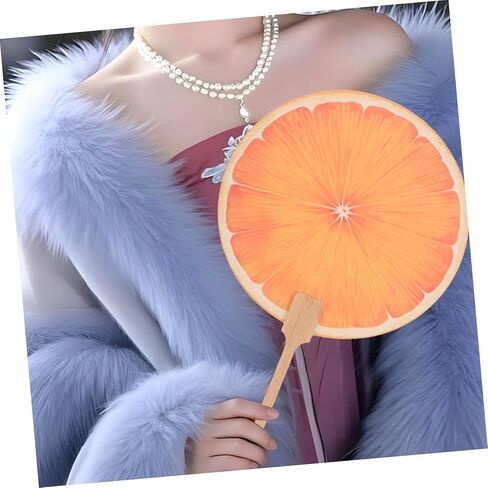 Handheld Orange Fan Rechargeable Hand Fan Fruit Decor for Summer Outdoor Parties Decorative Hand in Saudi Arabia