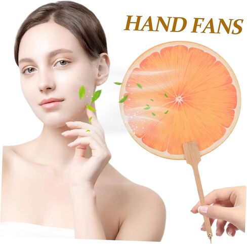 Handheld Orange Fan Rechargeable Hand Fan Fruit Decor for Summer Outdoor Parties Decorative Hand in Saudi Arabia