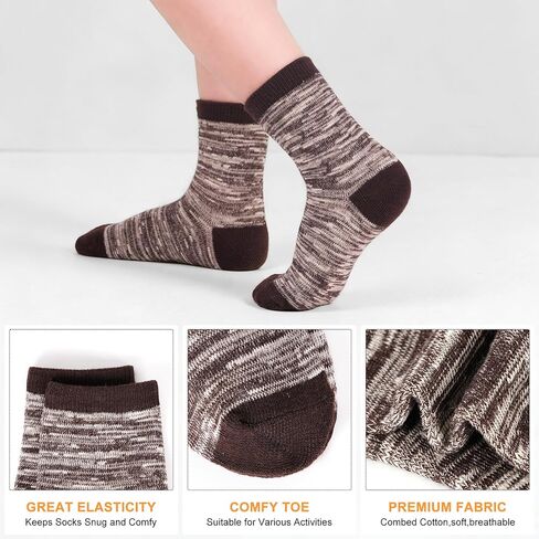 12 Pairs Boys Socks Kids Toddler Crew Cotton Socks for Boys Athletic Sock School for Boys Girls 1-13 Years in Saudi Arabia