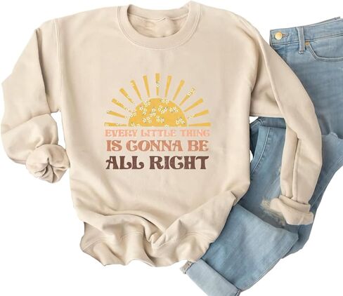 Ykomow كل شيء صغير سيكون على ما يرام البلوز المرأة ملهمة الجرافيك تيز الإيمان تي شيرت in Kuwait