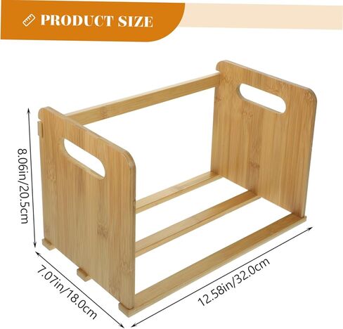 Vinyl Record Storage Rack Shelf Wooden Desktop Organizer for Books and Records Multi-Functional Display Stand for Home Office Creative Bookshelf Elegant Design in Saudi Arabia