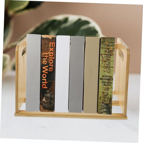 Vinyl Record Storage Rack Shelf Wooden Desktop Organizer for Books and Records Multi-Functional Display Stand for Home Office Creative Bookshelf Elegant Design in Saudi Arabia