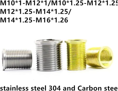 M10-M12/M12-M14/M14-M16 Carbon Steel Stainless Steel Spark Plug Repair Thread Insert Timesert Type Inserts1252(Stainless steel 304,M10X1M12X1X12.7) in Saudi Arabia