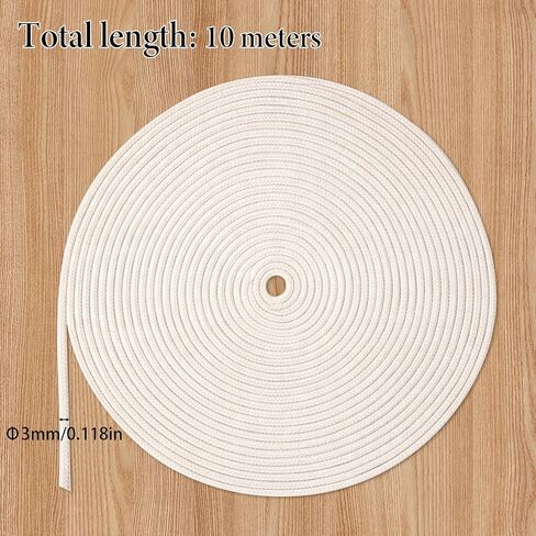 32.8 Feet 3mm Wick for Candles, Oil Lamp Wick Round Cotton Wicks for Kerosene Alcohol Lamp Lantern Candle Burner Stove Lighting and Decoration in Saudi Arabia